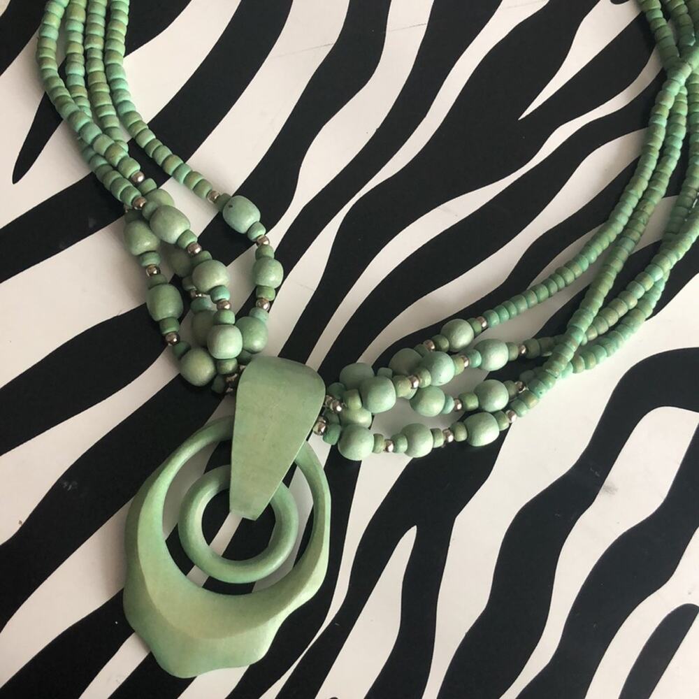 3 for $30 Green Beaded Necklace 47 mm,